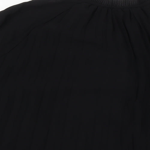 H&M Womens Black Polyester Basic Blouse Size XL Mock Neck - Pleated