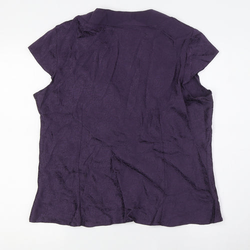Berkertex Womens Purple Viscose Basic Blouse Size 18 V-Neck - Cross-over