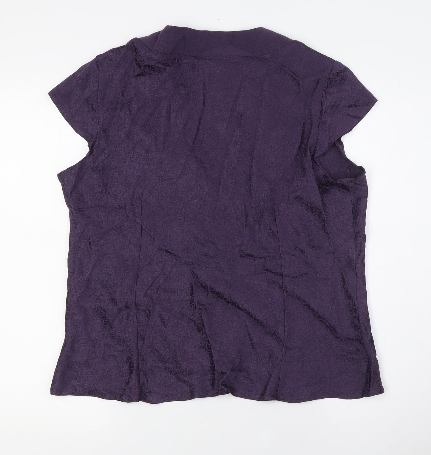 Berkertex Womens Purple Viscose Basic Blouse Size 18 V-Neck - Cross-over