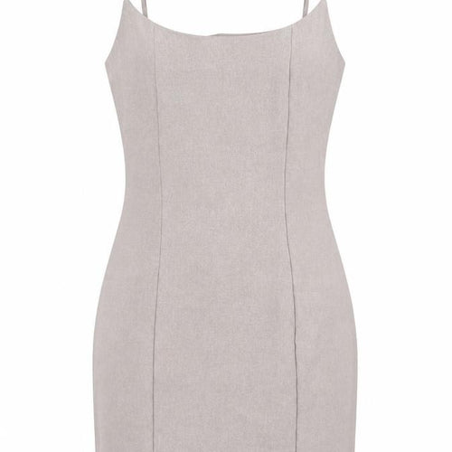 Missguided Womens Beige Polyester Pencil Dress Size 8 Scoop Neck Zip