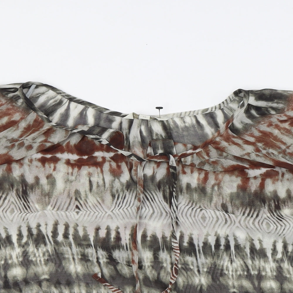 Monsoon Womens Multicoloured Polyester Basic Blouse Size M Round Neck - Sheer