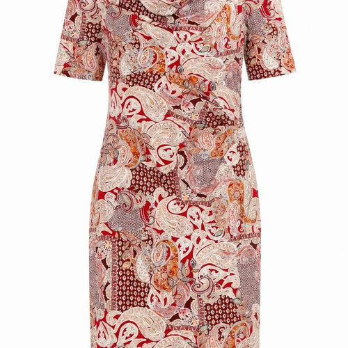 Marks and Spencer Womens Multicoloured Paisley Viscose A-Line Size 14 Cowl Neck