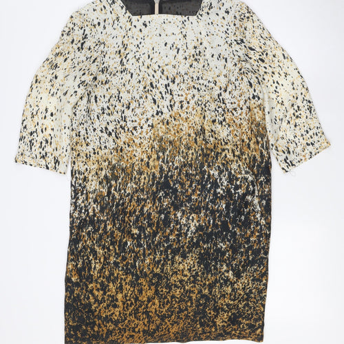 Zara Womens Multicoloured Polyester A-Line Size M Round Neck Zip