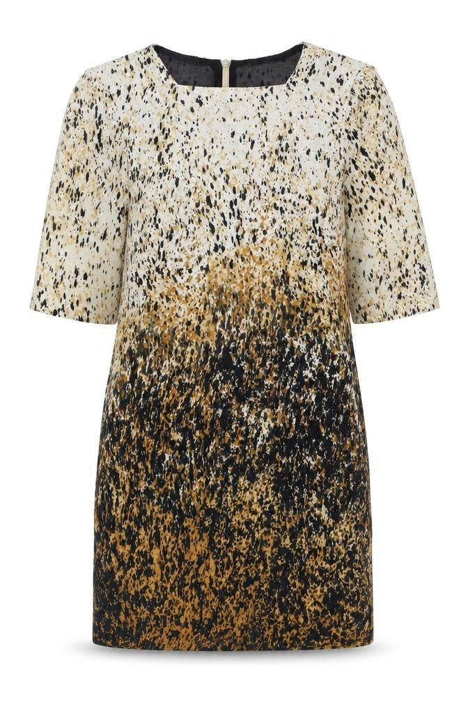 Front view of Zara women’s multicoloured polyester a-line, size M, round neck zip