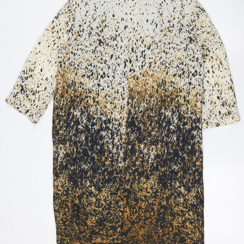Zara Womens Multicoloured Polyester A-Line Size M Round Neck Zip