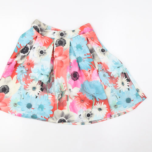 Quiz Womens Multicoloured Floral Polyester A-Line Skirt Size 6