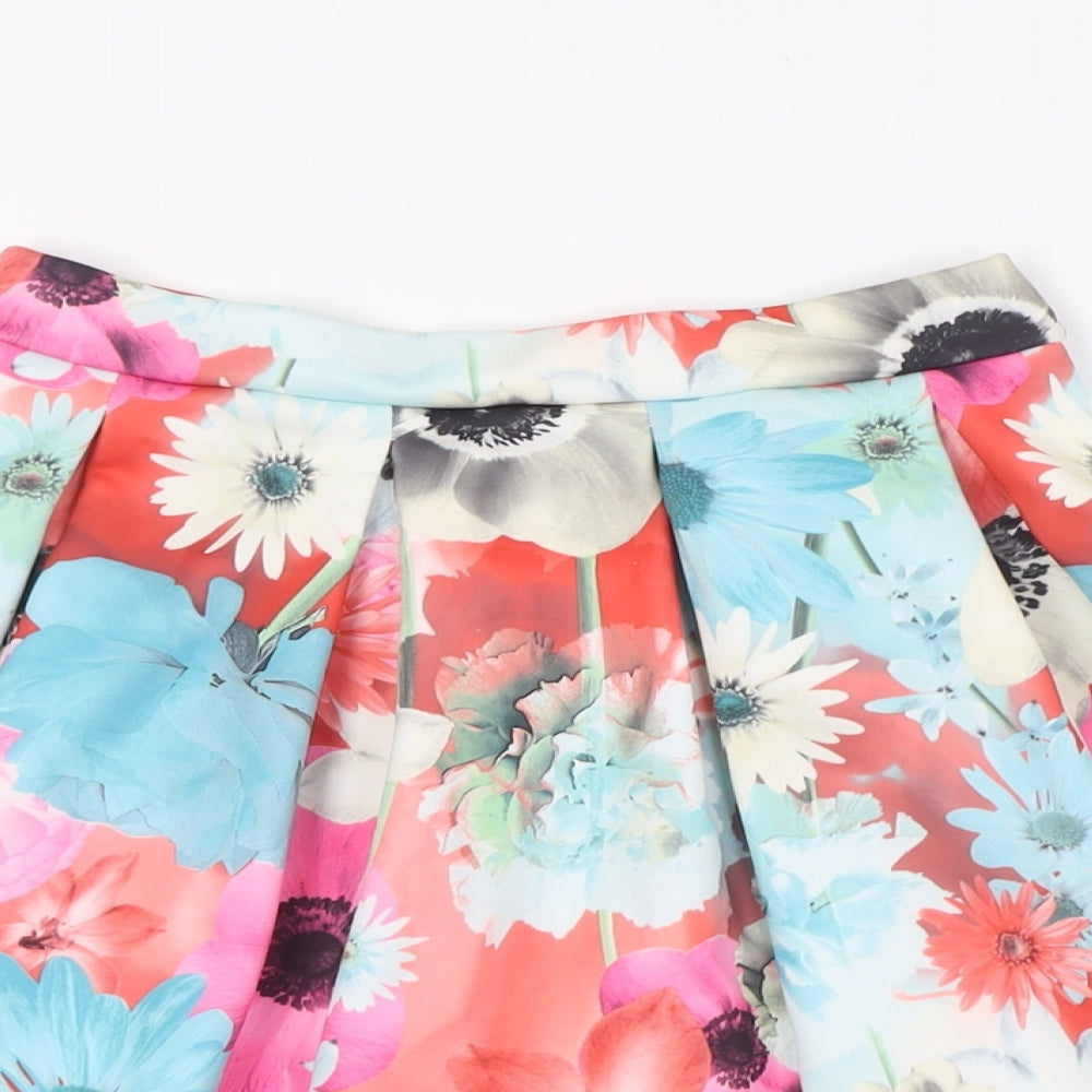 Quiz Womens Multicoloured Floral Polyester A-Line Skirt Size 6