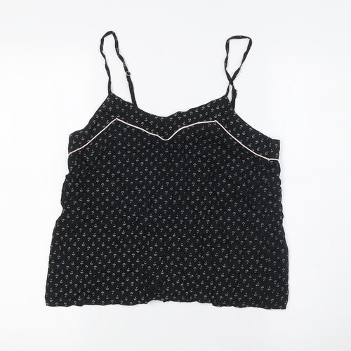 H&M Womens Black Viscose Camisole T-Shirt Size S V-Neck