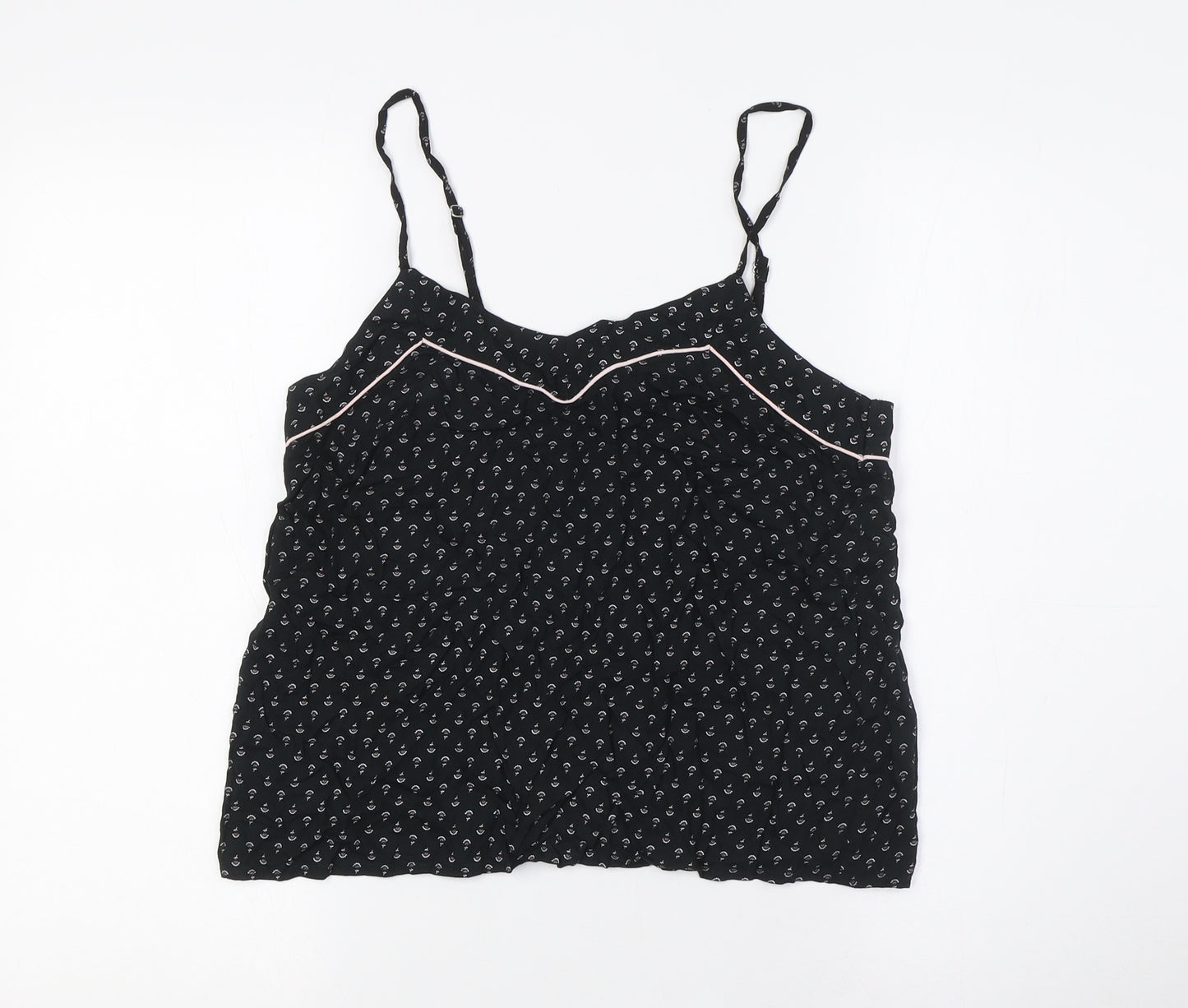 H&M Womens Black Viscose Camisole T-Shirt Size S V-Neck