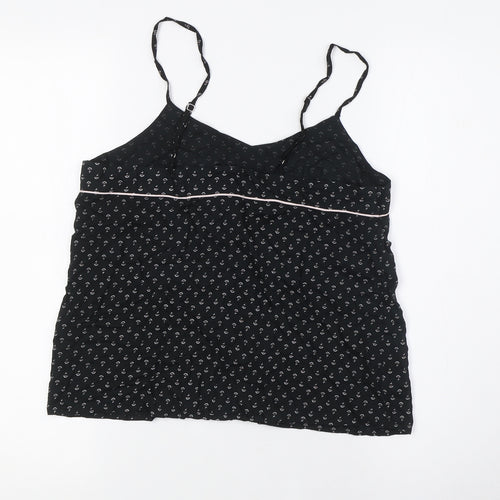 H&M Womens Black Viscose Camisole T-Shirt Size S V-Neck