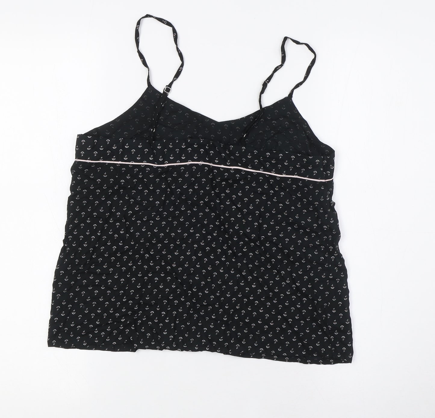 H&M Womens Black Viscose Camisole T-Shirt Size S V-Neck