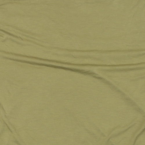 Marks and Spencer Womens Green Polyester Basic T-Shirt Size 16 Round Neck
