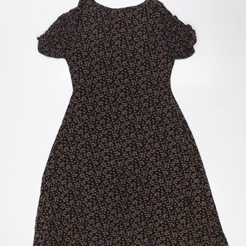 PRETTY HURTS Womens Multicoloured Floral Viscose A-Line Size M V-Neck