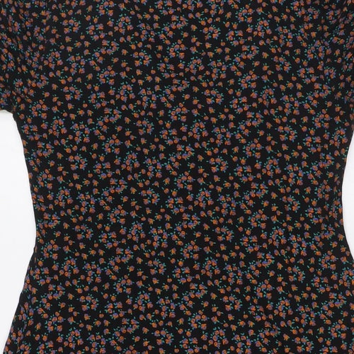 PRETTY HURTS Womens Multicoloured Floral Viscose A-Line Size M V-Neck