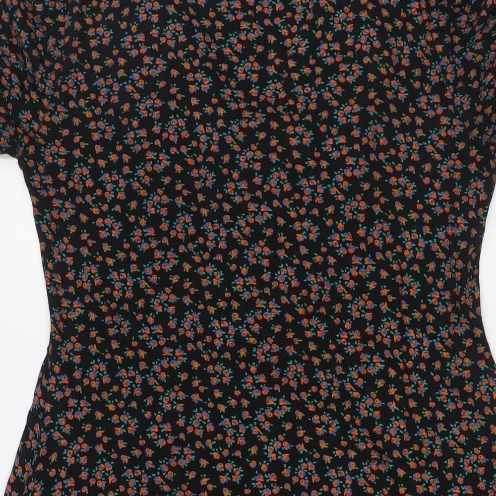 PRETTY HURTS Womens Multicoloured Floral Viscose A-Line Size M V-Neck