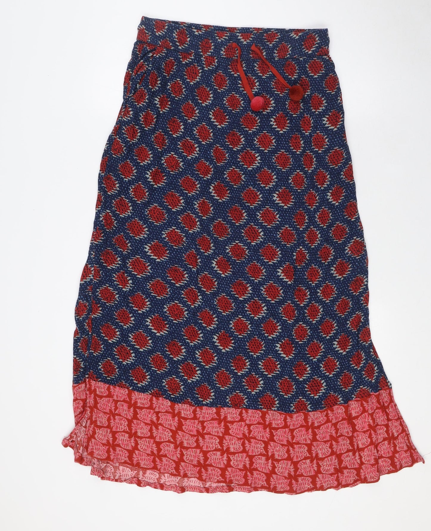White Stuff Womens Multicoloured Viscose A-Line Skirt Size M Tie