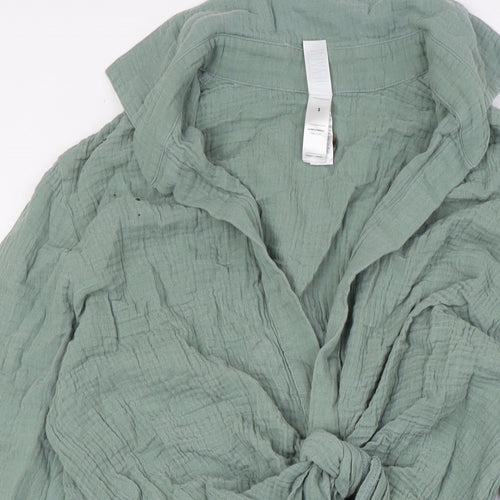 Heaven Womens Green Cotton Wrap Dress Size S V-Neck Tie - Beach Wear