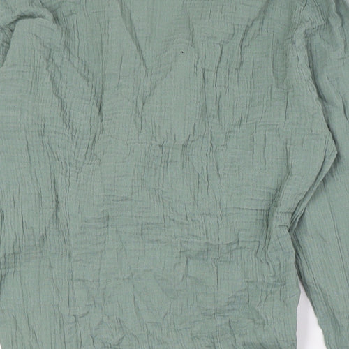 Heaven Womens Green Cotton Wrap Dress Size S V-Neck Tie - Beach Wear