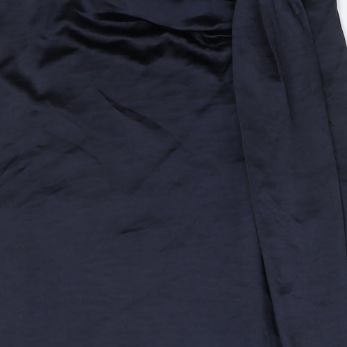 QED London Womens Blue Polyester A-Line Skirt Size 14 Zip