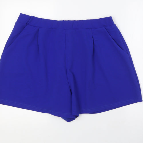 New Look Womens Blue Polyester Basic Shorts Size 22 L3 in Regular - Elasticated Waist