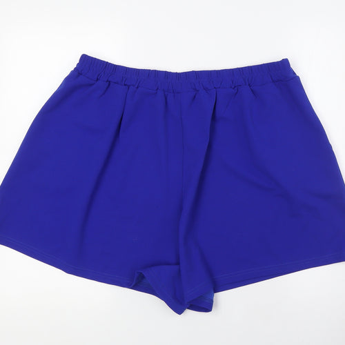 New Look Womens Blue Polyester Basic Shorts Size 22 L3 in Regular - Elasticated Waist