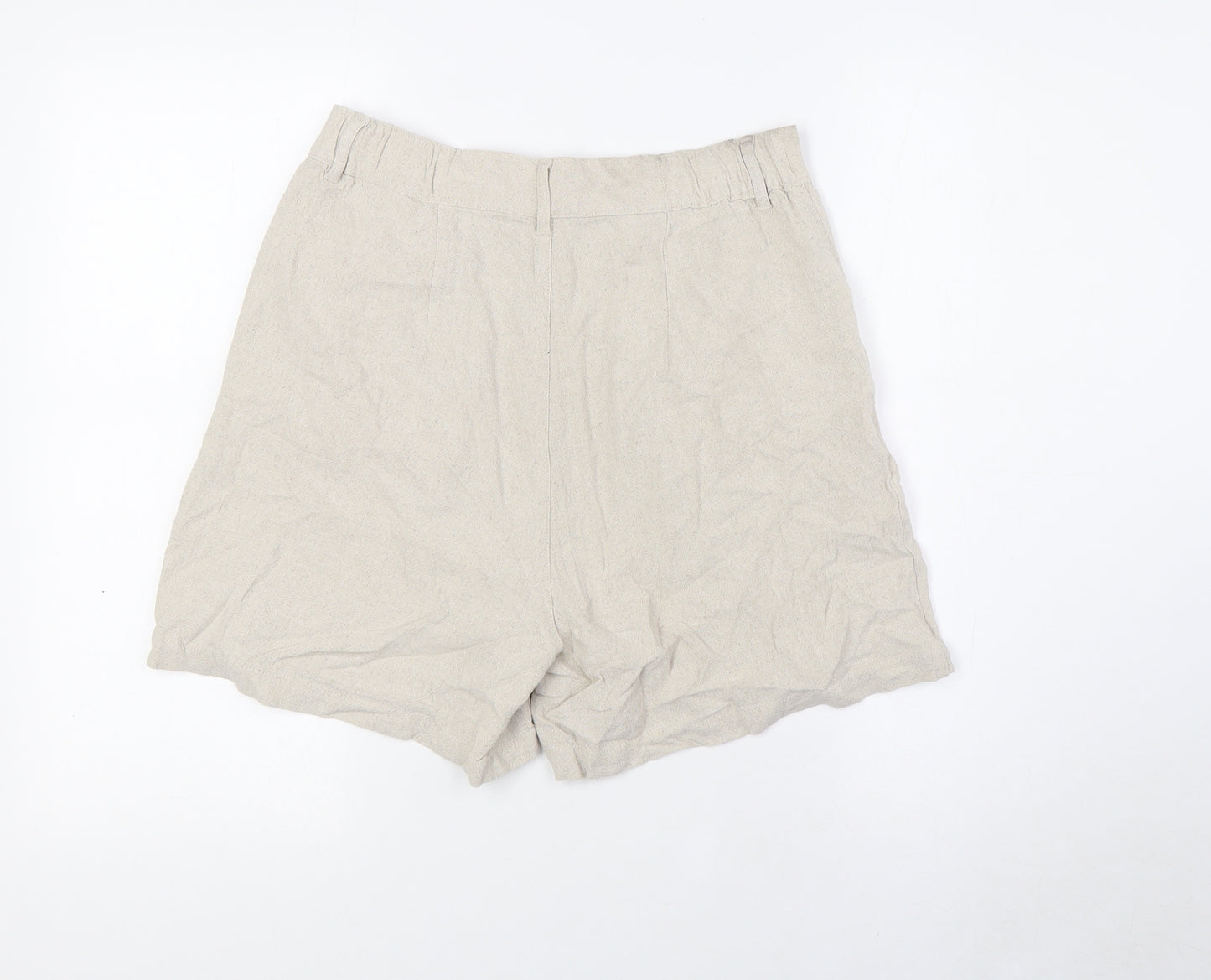 ASOS Womens Beige Viscose Basic Shorts Size 8 L4 in Regular Zip