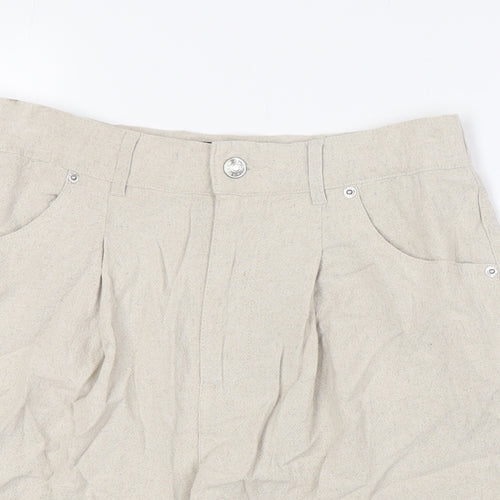 ASOS Womens Beige Viscose Basic Shorts Size 8 L4 in Regular Zip