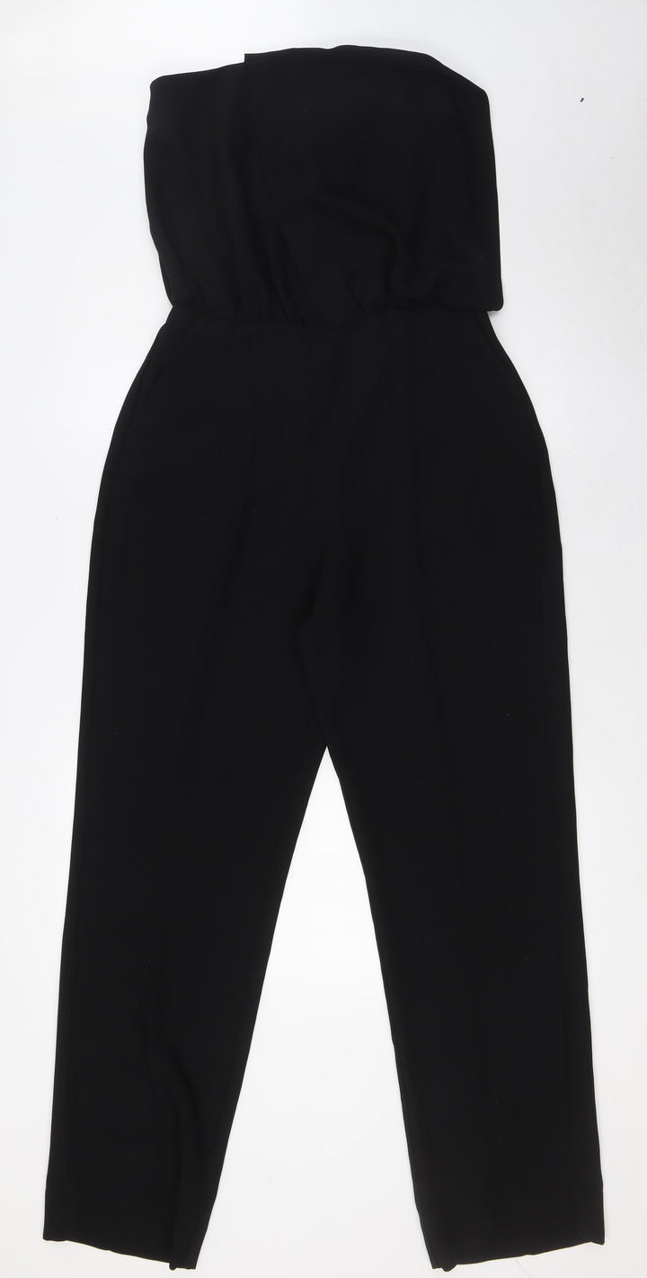 & Other Stories Womens Black Polyester Jumpsuit One-Piece Size 8 L30 in Zip - Wrap Top
