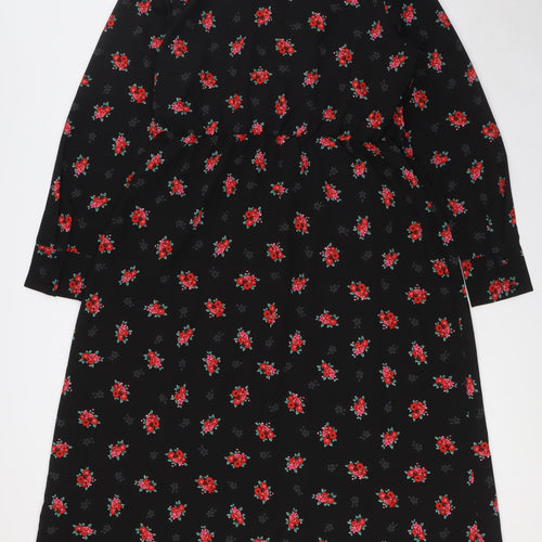 New Look Womens Multicoloured Floral Polyester A-Line Size 18 V-Neck - Wrap Top