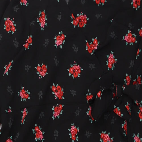 New Look Womens Multicoloured Floral Polyester A-Line Size 18 V-Neck - Wrap Top