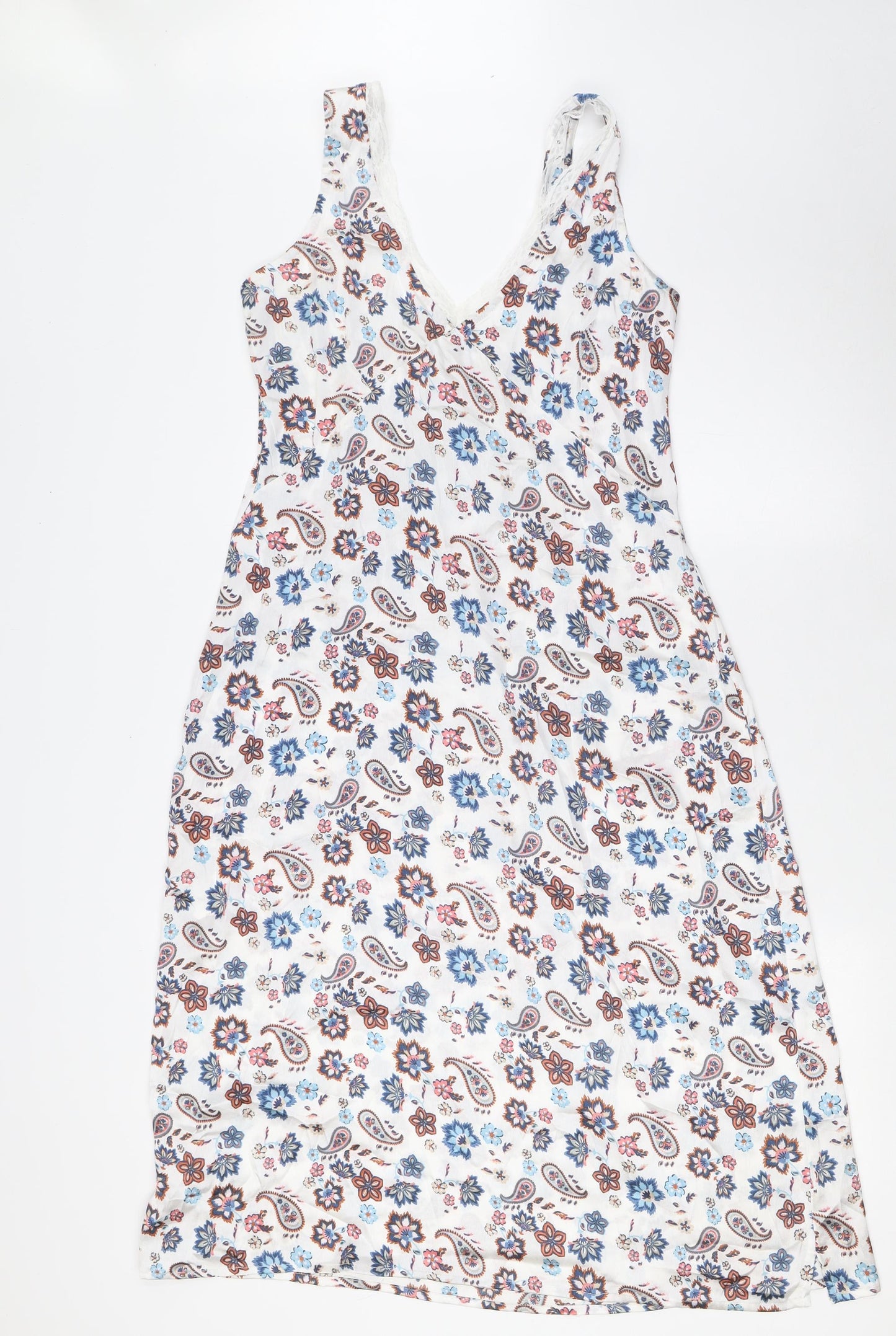 Debenhams Womens Multicoloured Paisley Polyester Cami Dress Size 8 - Lace Trim