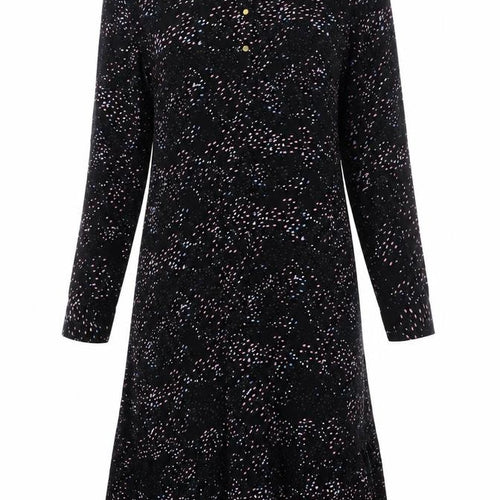 CULTURE Womens Black Viscose A-Line Size M V-Neck Button - Tiered
