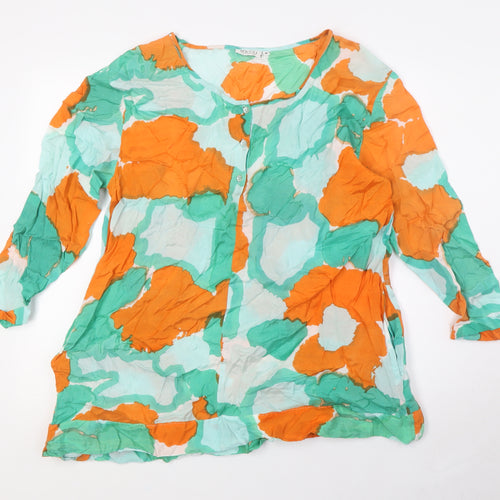 Masai Womens Multicoloured Polyester Basic Blouse Size M Boat Neck