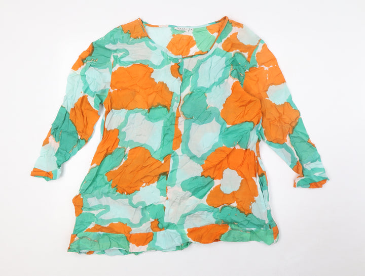 Masai Womens Multicoloured Polyester Basic Blouse Size M Boat Neck