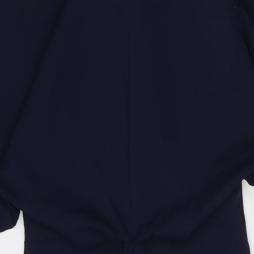 Norm Womens Blue Viscose A-Line Size 10 Mock Neck Zip