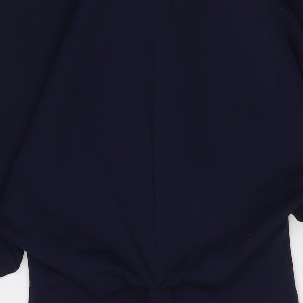 Norm Womens Blue Viscose A-Line Size 10 Mock Neck Zip