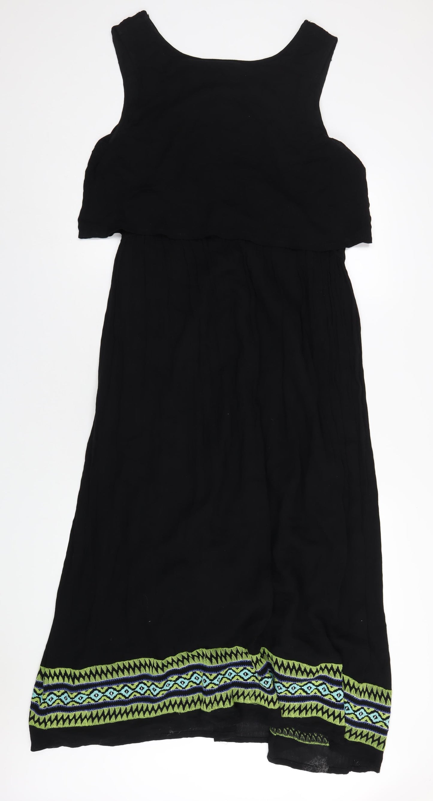 Klass Womens Black Viscose Maxi Size 18 Round Neck Pullover