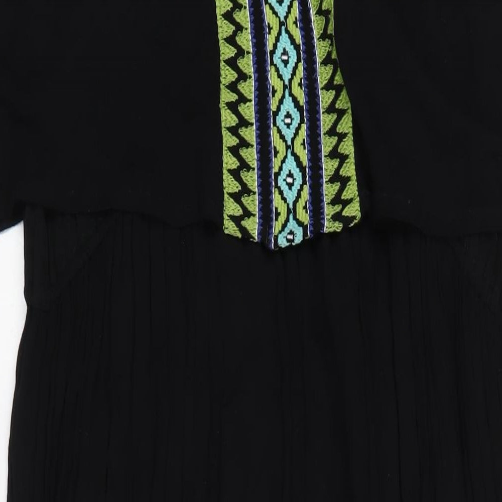 Klass Womens Black Viscose Maxi Size 18 Round Neck Pullover