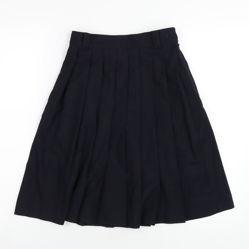 Mone Womens Blue Polyester Pleated Skirt Size S Zip
