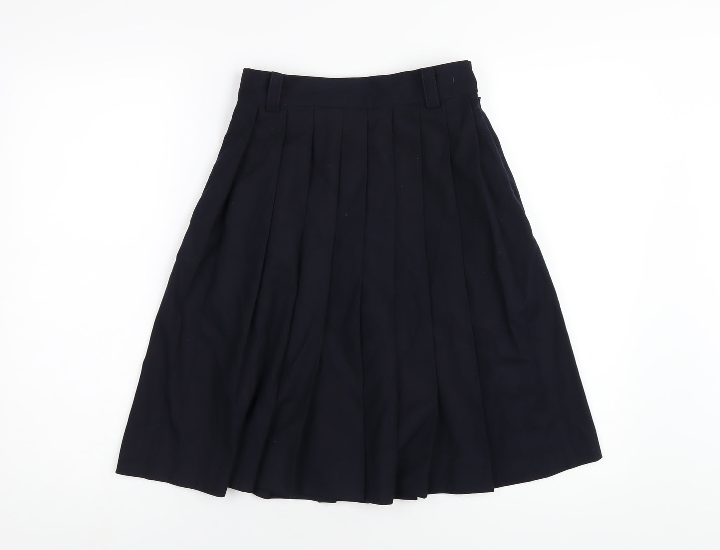 Mone Womens Blue Polyester Pleated Skirt Size S Zip