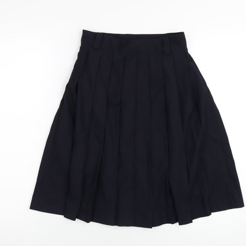 Mone Womens Blue Polyester Pleated Skirt Size S Zip
