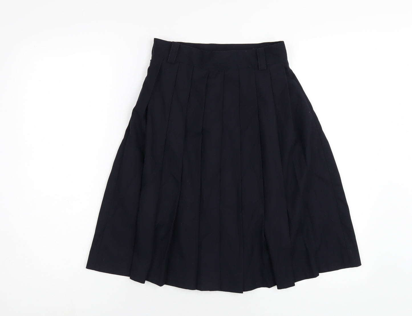 Mone Womens Blue Polyester Pleated Skirt Size S Zip