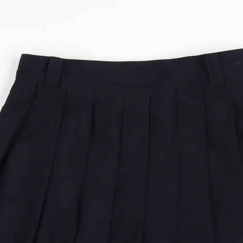 Mone Womens Blue Polyester Pleated Skirt Size S Zip