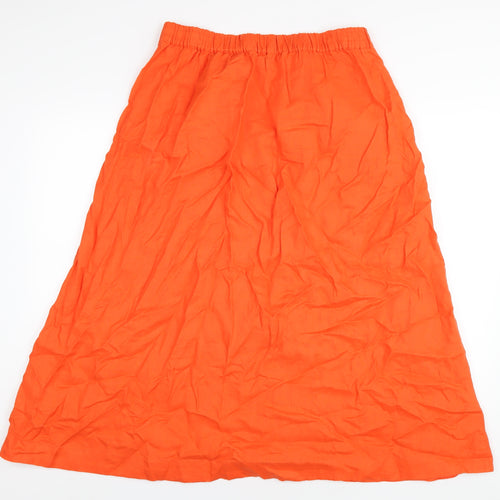 Boden Womens Orange Linen A-Line Skirt Size 12