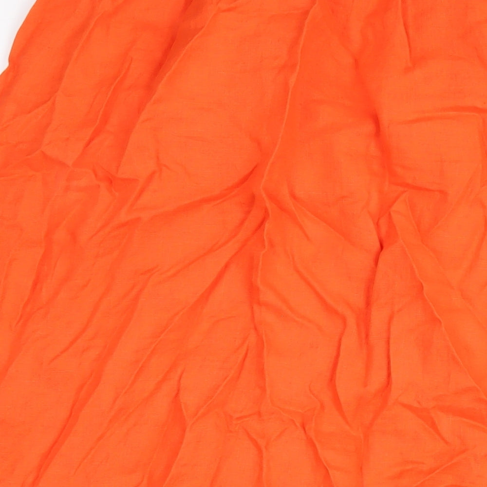 Boden Womens Orange Linen A-Line Skirt Size 12