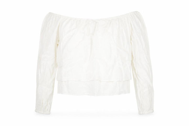 Forever 21 Womens White Viscose Basic T-Shirt Size M Off the Shoulder