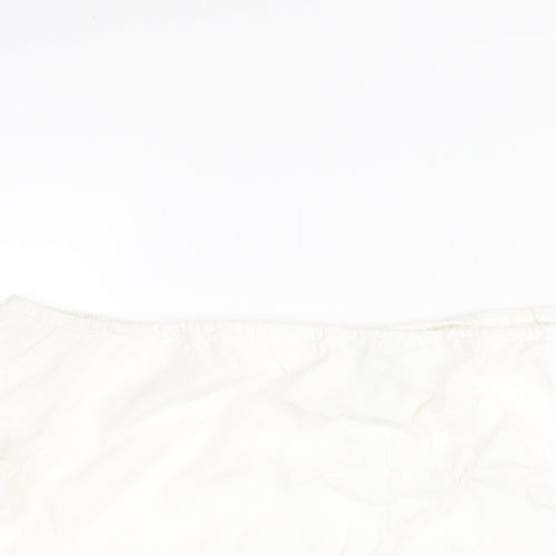 FOREVER 21 Womens White Viscose Basic T-Shirt Size M Off the Shoulder
