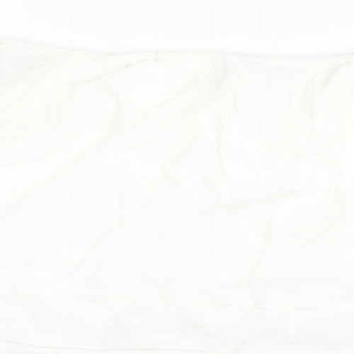 FOREVER 21 Womens White Viscose Basic T-Shirt Size M Off the Shoulder