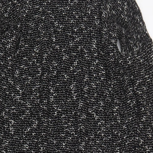 River Island Womens Black Acrylic Basic T-Shirt Size 10 Round Neck - Side Slits