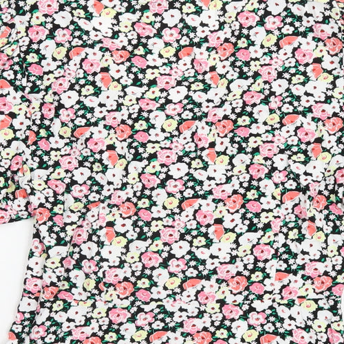 Marks and Spencer Womens Multicoloured Floral Viscose Basic Blouse Size 6 V-Neck